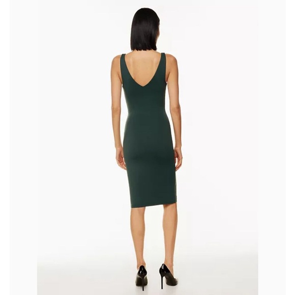 Aritzia Babaton Contour V-Neck Midi Dress 2XS in Scarab EUC fits like XS - Picture 3 of 3